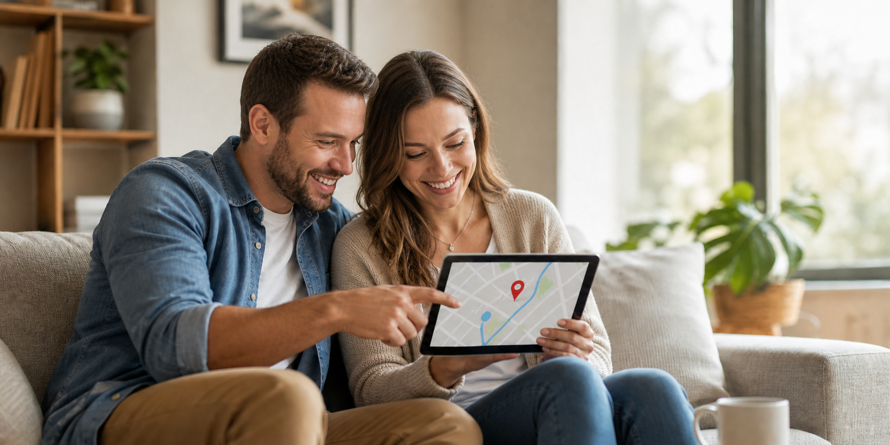 Couple Planning New Home in Modern Living Room-3