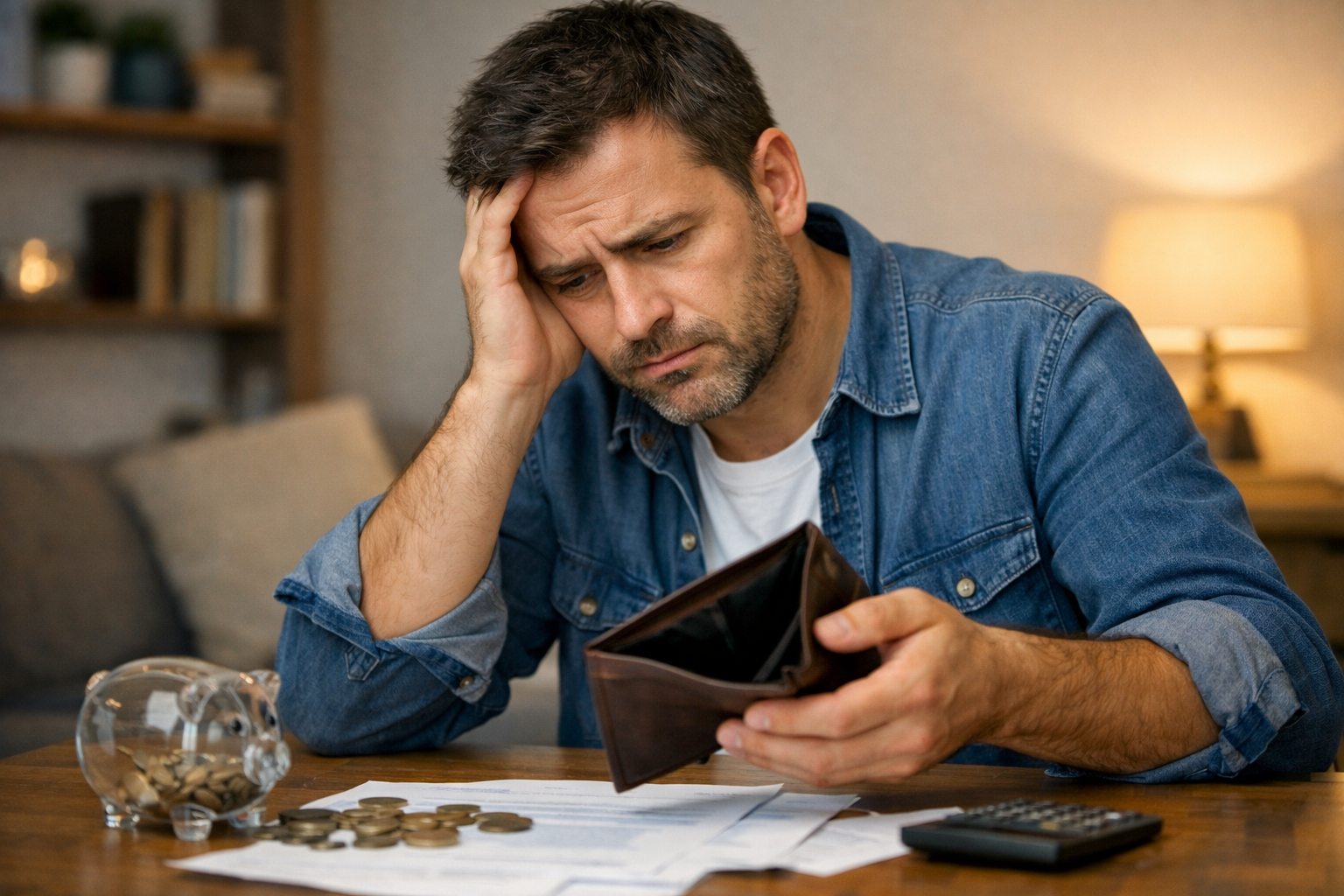 Man Worrying About No Savings-1