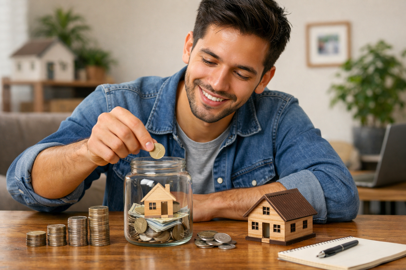joven ahorrando para el enganche de su casa sin texto-1